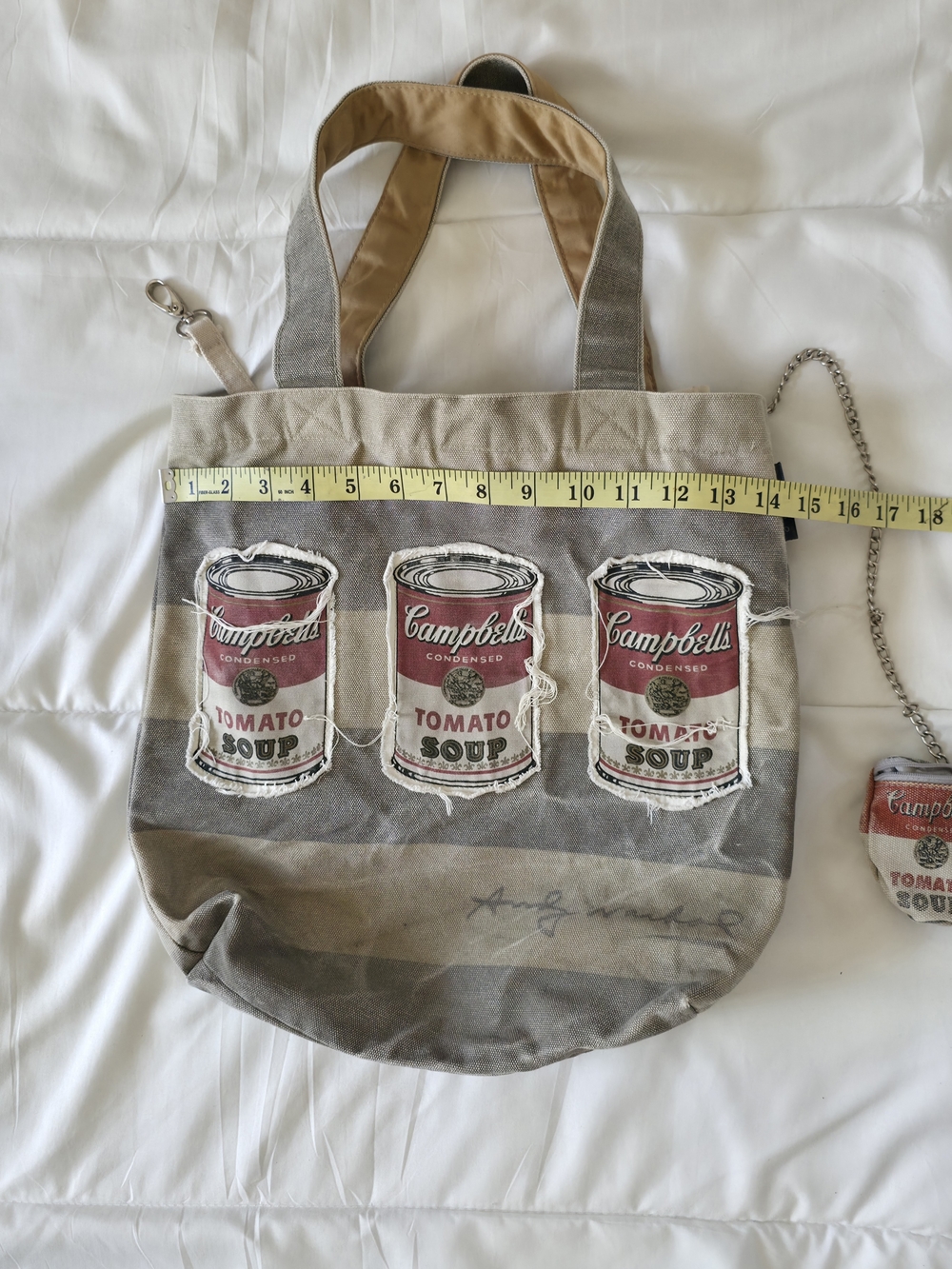 Andy Warhol x Loop NYC Campbell’s Soup Canvas Tote bag Grunge Indie Sleaze - Picture 3 of 6